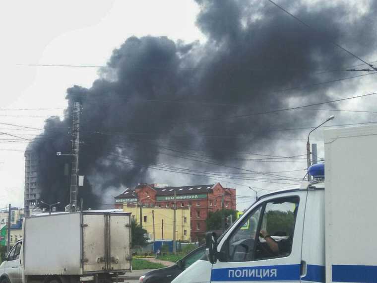 Пожар на стройке Лакницкого. Челябинск